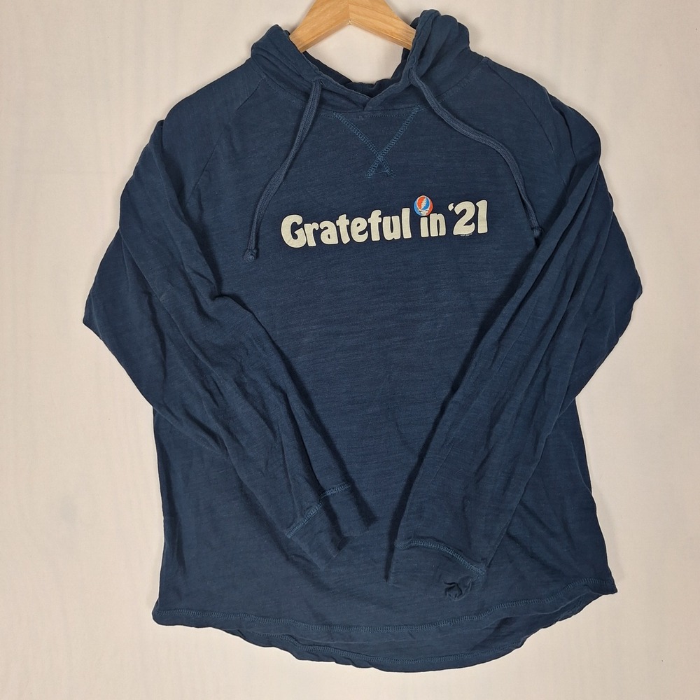 J America Grateful Dead Grateful in 21 Graphic Hoodie Navy Blue XXL